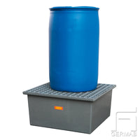 Uppsamlingskärl 1 fat glasfiber 230 l med galler