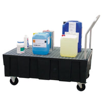 Collection container 2 barrels in polyethylene with 4 wheels