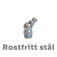 Smörjnippel M Rostfri 45°
